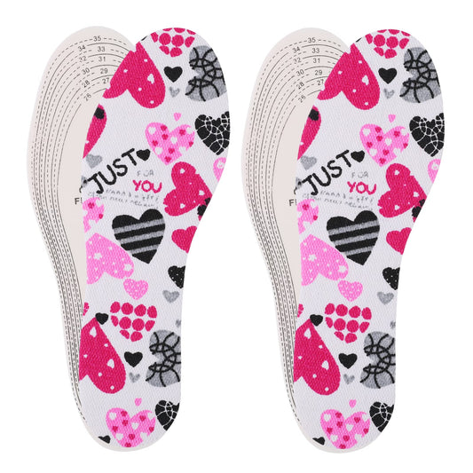 Sibba 2 Pairs Shoe Inserts Foot Pad Sole Insoles Replacement for Big Sneaker Heel Grips Cushion Cutable Size Comfort Memory Foam Liners Feet Treatment for Women