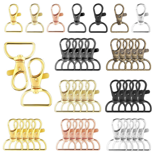 35PCS Swivel Clasps Multicolor Lanyard Snap Hooks Metal D Ring Clip Premium Lobster Claw Key Chain Crafts Making Kit Accessories for Ornament for Purse Handbag Hardware Sewing Craft DIY Project