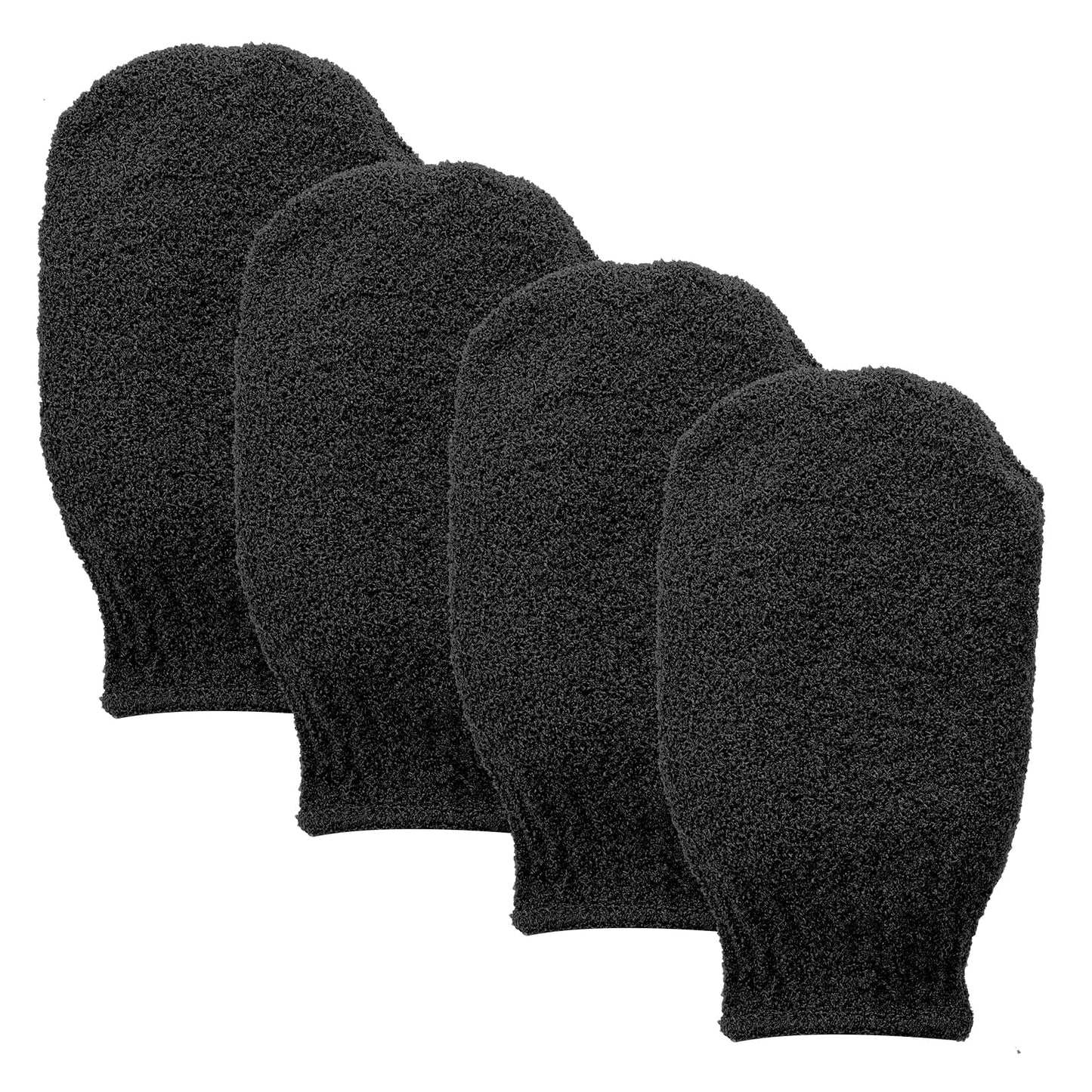 Wanmu 4Pcs Shower Gloves Exfoliating for Women Exfoliating Washcloth Dead Skin Remover Exfoliator Body Scrub Exfoliating Mitt for Beauty Spa Massage Skin Shower Body Scrubber