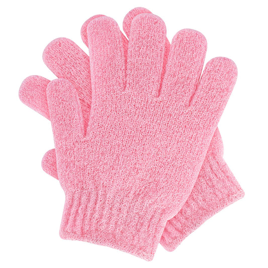 Sibba 2Pcs Exfoliating Gloves Bamboo Exfoliator Mitt Body Scrub Exfoliating Washcloths Scrubbing Glove for Shower, Spa, Massage and Dead Skin Cell Remover Loofah