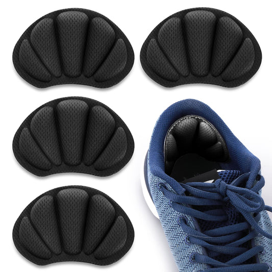 Sibba 2 Pair Heel Grips Shoes Pads for Shoes Too Big Self-Adhesive Foot Cushions Pads for Women Men Thick Shoe Inserts Back Insoles Anti Blister Shoe Liners Heel Protectors (Black)