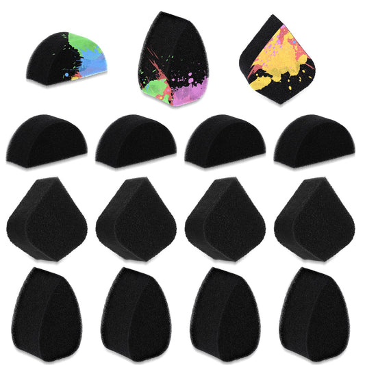 15 Piece Face Painting Sponges Makeup Sponge Set Black Sponges High Density Body Painting Sponge Body Paint Crescent Moon Art Sponge Droplet Makeup Painting Sponge for Adults