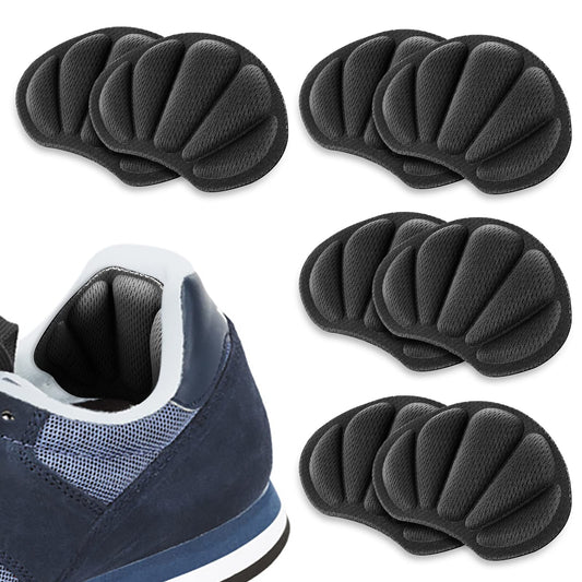 Sibba Heel Pads Inserts Grips 4 Pairs Shoes High Heels Cushion Too Big Shoe Protectors Stickers Filler Pads Foot Arch Support Insole Sole Comfort for Women Men (Black)
