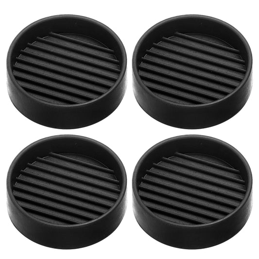 COMNICO 4pcs Furniture Coasters 2x2 Round Rubber Caster Cups Anti Skid Furniture Feet Grippers Non Slip Chair Leg Floor Protectors for Bed Couch Table Hardwood Tile Floors (Black)