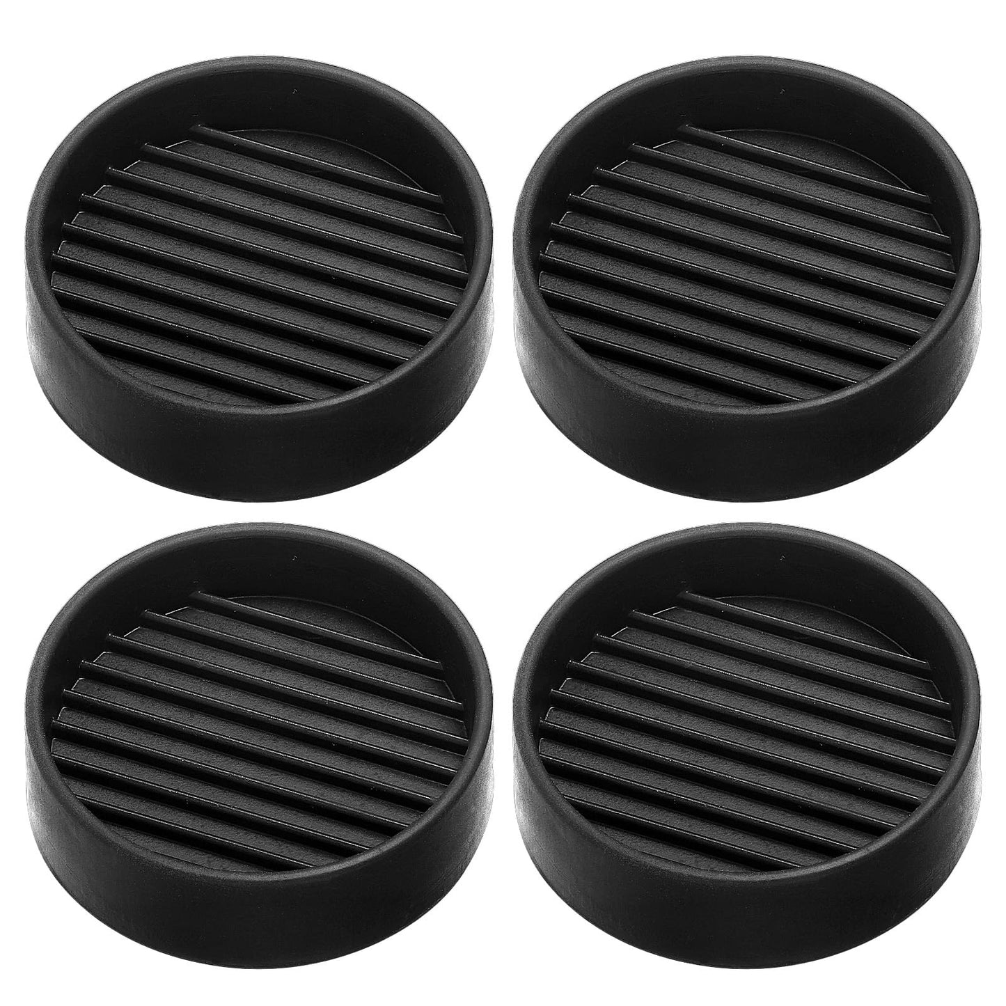 COMNICO 4pcs Furniture Coasters 2x2 Round Rubber Caster Cups Anti Skid Furniture Feet Grippers Non Slip Chair Leg Floor Protectors for Bed Couch Table Hardwood Tile Floors (Black)
