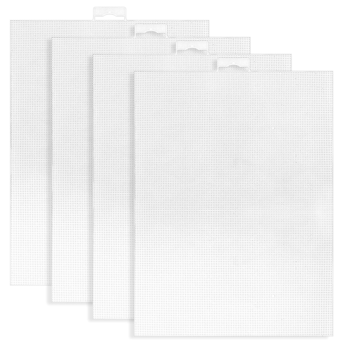 4 Piece 14 Count Plastic Mesh Canvas Sheets for Embroidery, White Plastic Needlepoint Canvas for Acrylic Yarn Crafting, Knit and Crochet Projects, Make Aquarium Dividers (8 x 11 Inches)