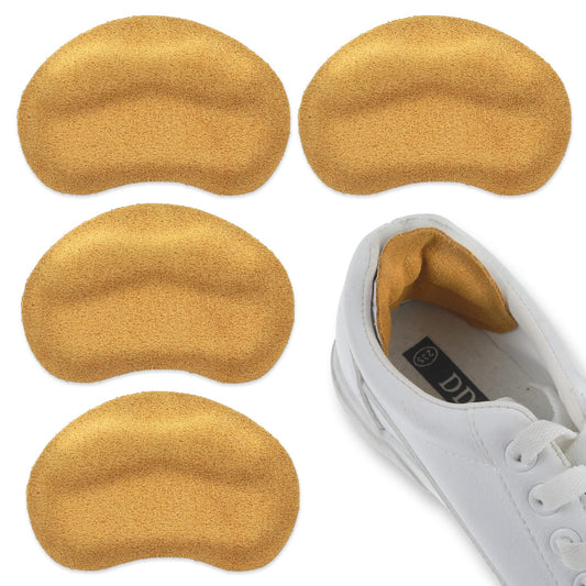Sibba 2 Pairs Self-Adhesive Heel Inserts for Loose Shoes, Leather Heel Grips Cushions for Boots, Heel Pads Prevent Heel Slip and Blister, Relieve Pain Foot Care Protector