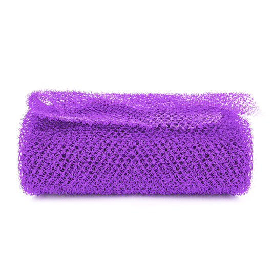 Sibba Net Bath Sponge, African Net Long Bath Net Sponge, Exfoliating Shower Body Scrubber, Elasticity Back Scrubber Skin Smoother for Daily Use (Purple)