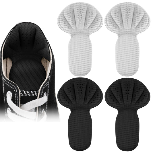 Sibba Sponge Heel Cushion Heel Grips Shoes Pads, Self-Adhesive Heel Cushion Inserts for Shoe Too Big, Soft Mesh Heel Grips Pads, Thick Back Insoles Anti Blister Shoe Liners Heel Protectors(Black&Grey)