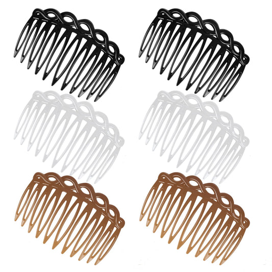 COMNICO 12 Pcs French Hair Side Combs, Women Hair Comb Accessories Set Plastic Twist Decorative Comb Hair Clips 4 Colors Bridal Wedding Veil Teeth Hair Combs for Multiple Hairstyles Girls Women