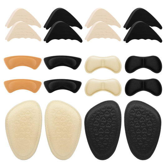 Sibba 10 Pairs High Heel Cushion Pads, Shoe Filler Includes Adjustable Toe Filler Inserts Front Insoles Heel Grips Liner Insert, Preventing Too Big Shoe from Heel Slipping Blisters Relieve Pain