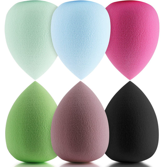 Sibba 6 Pieces Makeup Sponge, Makeup Blending Beauty Sponge, Foundation Blending Sponge Blender for Foundation, Cream and Powder, Soft Makeup Sponges (Multicolor)