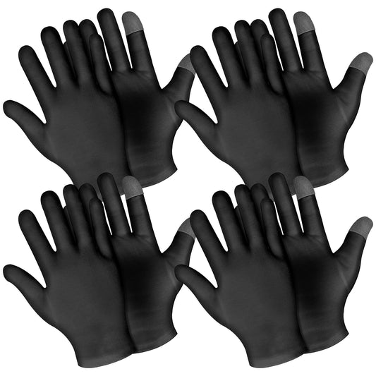 Sibba 4 Pairs Moisturizing Gloves Overnight, Touch Screen Gloves White Cotton Gloves for Dry Hands Eczema, Hand Spa Treatment Gloves for Repair Rough Cracked Dry Chapped Hands Skin, Inspection Gloves