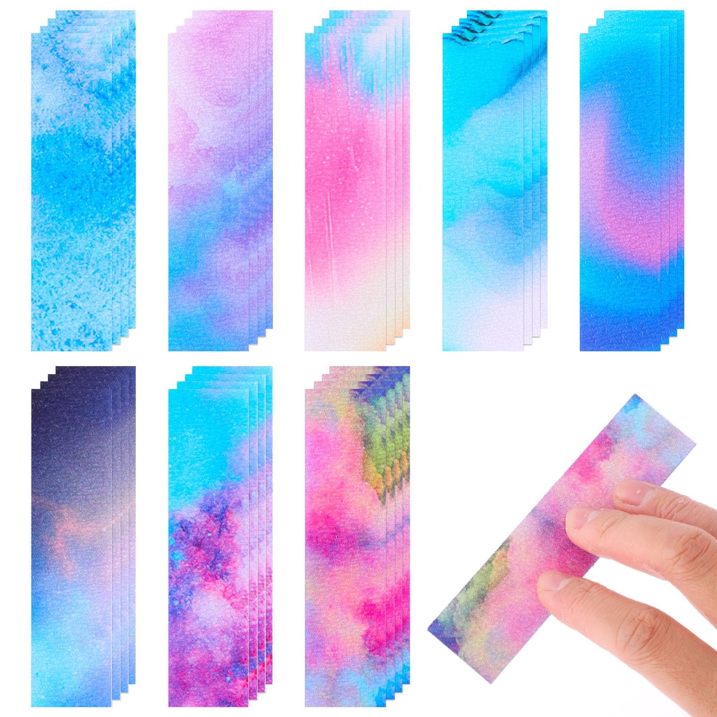 Anxiety Sensory Stickers Strips Anti Stress Tactile Rough Sensory Calm Textured Strips Adhesive Tactile Fidget Tape Textures Calm Quiet Strips for Anxiety Stickers Relieve Adult Teen Stress, 32Pcs