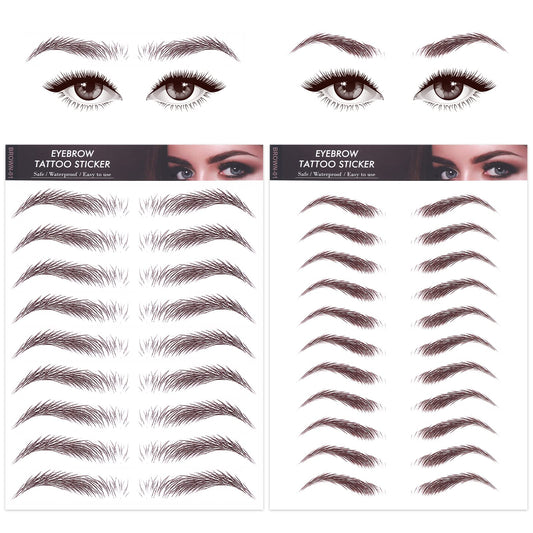Sibba Temporary Eyebrow Tattoos Color Waterproof Hair-like Eye Brow Transfers Stickers Peel Off Cosmetic Women Girls Arch Styles (2 PCS Mixed Styles)