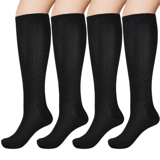 Sibba 2 Pairs Casual Tube Socks Knee High Stretchy Socks for Women Knee Long Stocking Leg Warmer Breathable Crew Socks
