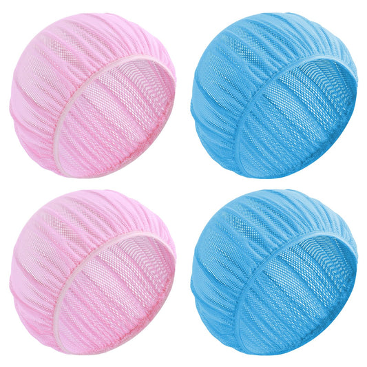 Dimeho 4 Pcs Mesh Sleep Bonnets Night Sleep Cap Hair Net for Sleeping Wig Cap Sleep Caps for Women (UK, Alpha, One Size, Pink/Blue)