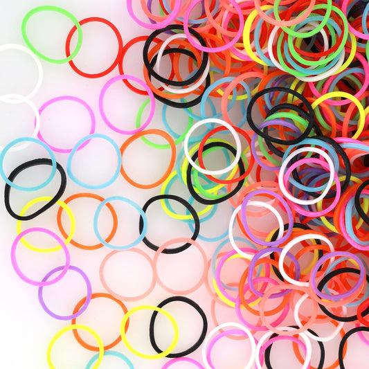 Sibba 1000 Pcs Mini Rubber Bands Elastic Small Hair Ties for Toddler Women Girls Colorful Tiny Band Ponytails Holder for Wedding Hairstyle Accessory