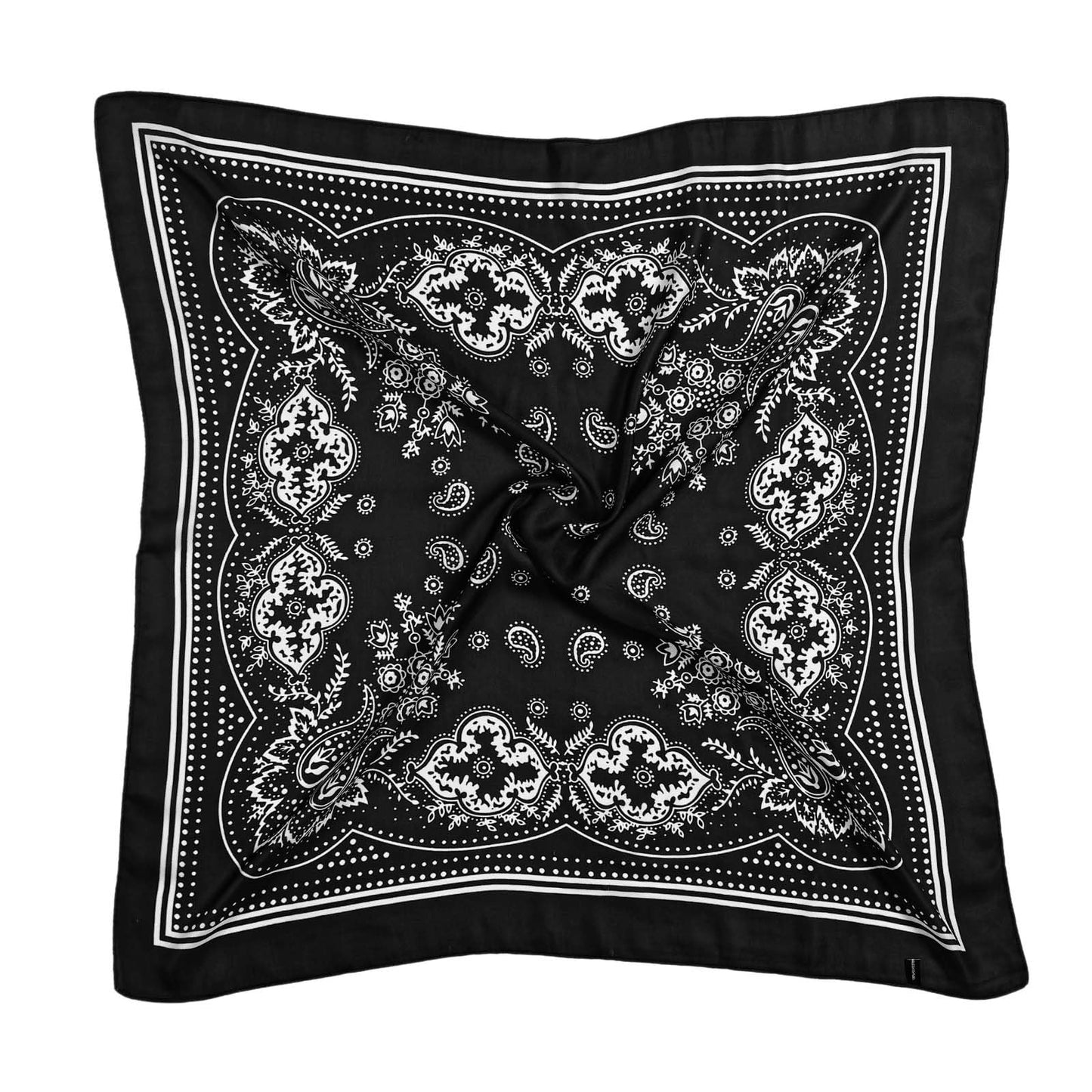 COMNICO Satin Head Scarf, Like Silk Square Scarf Sleeping Hair Wrapping Bandana Head Scarf Neck Scarf for Women Girls (27.5 In, Black)