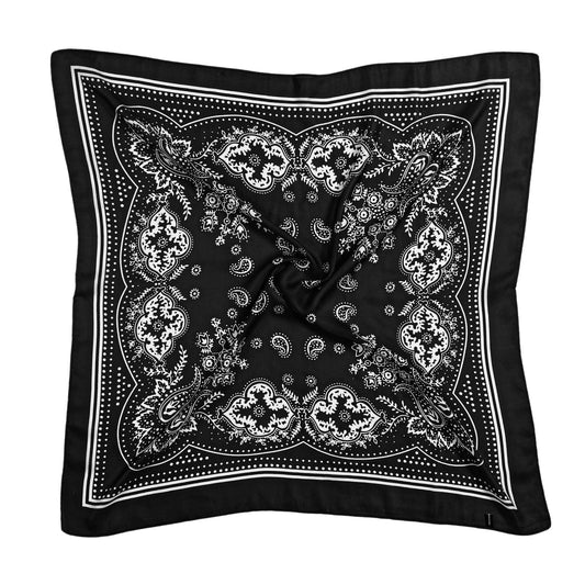COMNICO Satin Head Scarf, Like Silk Square Scarf Sleeping Hair Wrapping Bandana Head Scarf Neck Scarf for Women Girls (27.5 In, Black)