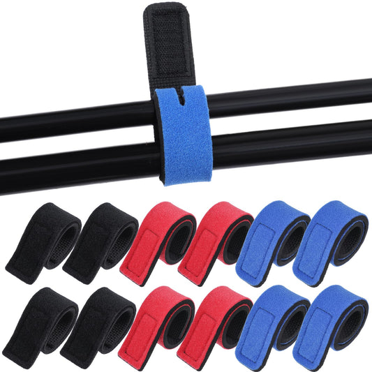Dimeho 12 Pcs Fishing Rod Straps Adjustable Fishing Rod Ties Fishing Pole Belt Fishing Stretchy Rod Wrap Strap Elastic Fishing Tackle Ties for Casting Rods Holder, Fly Rods Fishing Gear