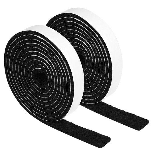 COMNICO 2 Rolls Felt Strip with Adhesive Backing, Non Slip Self Adhesive Cuttable Felt Tape Furniture Pads for Protecting Furniture Surfaces Hardwood Floor Chair Wall (1/2x 60 Inches, Black)
