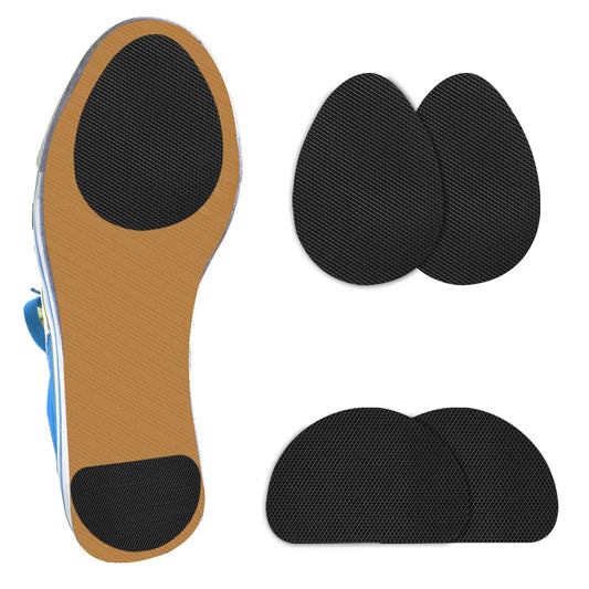 Sibba Shoe Grips On Bottom Of Shoes Non-Slip Rubber Sole Protector Self-Adhesive Shoes Pads Sticker for Man Women Noise Reduction Sole Stick Cushion Shoe Care Kits Insole (Black 2 Pairs)