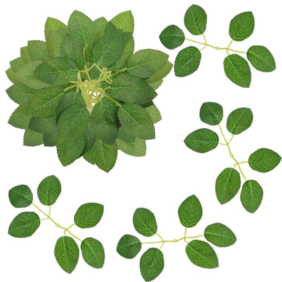 Hpmjz Artificial Leaves Decoration for DIY Fake Green Leaves Green Craft Leaves Mixed Leaves Leaves Artificial for Party Wedding Garden Christmas Decoration Wedding Bouquets Halloween