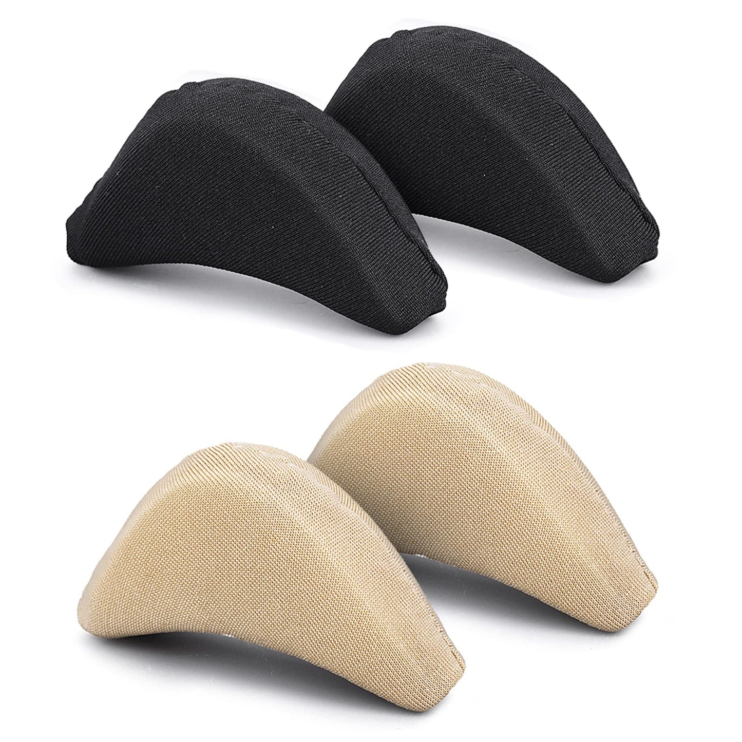 Sibba Toe Filler Inserts Unisex Breathable Soft Big Toe Plug Forefoot Pad Shoe Filler for High Heel Foot Pain Relief for Women Girls (Nude&Black)