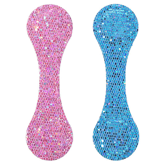 Dimeho 2 Pcs Leather Magnet Bookmark Retro Book Page Holder Vintage Page Marker Clip Handmade Cute Reading Accessories for Women Bookworm Book Lovers Reader Gift (Sequin Blue + Sequin Wine red)