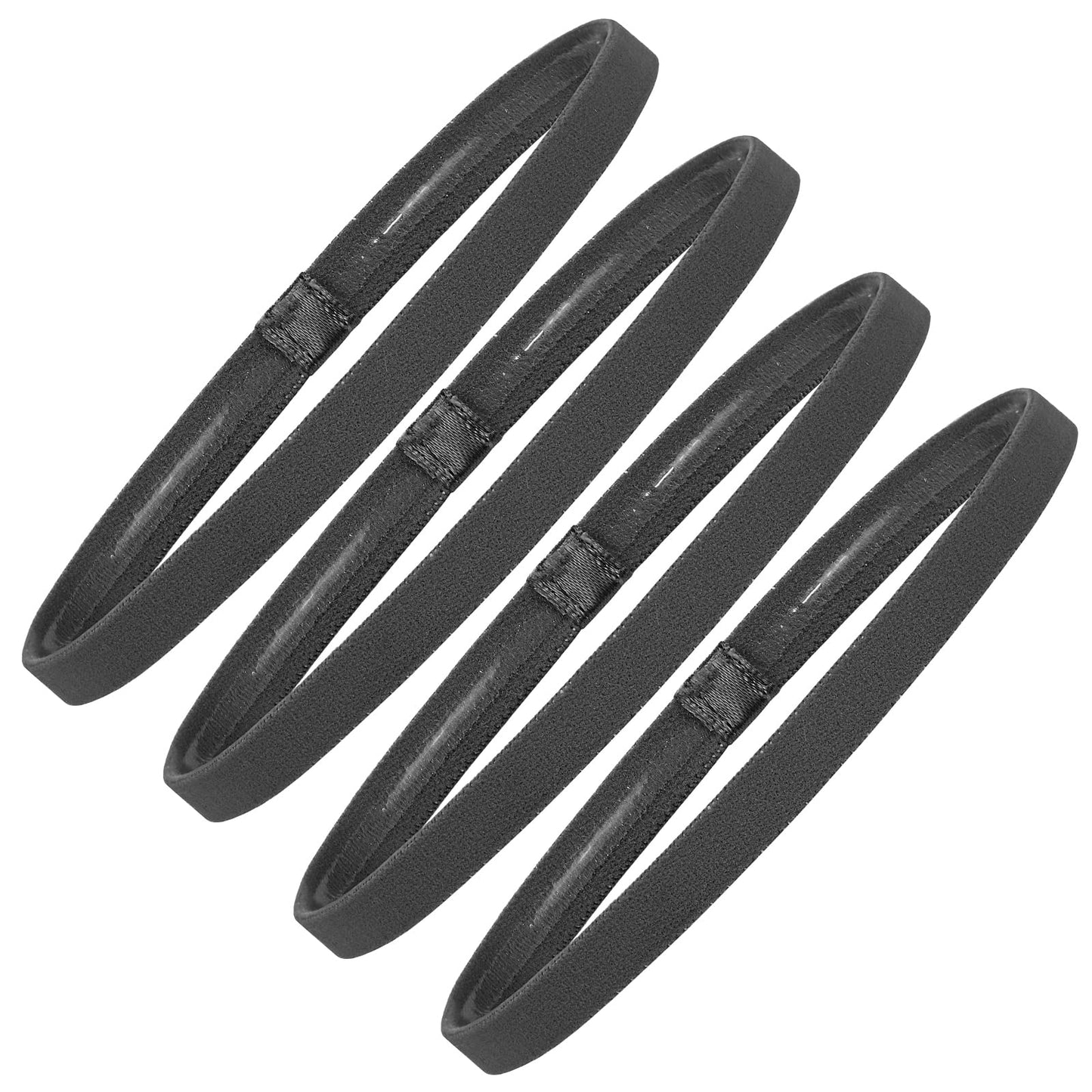 Sibba Elastic Sports Headbands 4 Packs Athletic Exercise Sport Football Non-Slip Silicone Grip Thin Headband Mini Sweatband Headwear for Yoga Outdoor Accessories