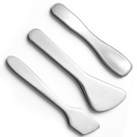 Qianyu 3 Pcs Mini Metal Makeup Spatulas Makeup Skincare Spoon Applicator Facial Cosmetic Massage Reusable Beauty Accessories Tools for Mixing Sampling Plant Masks Creams Eye Essences
