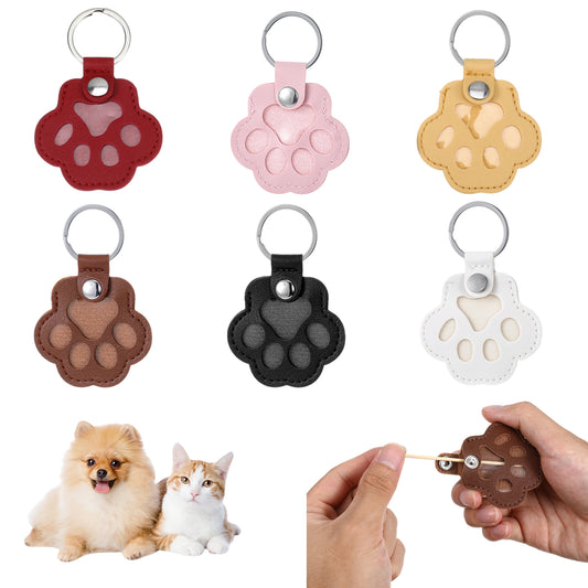 6 Pcs Cat Dog Hair Keychain Pet Fur Keepsake Furever Keychain Unique Pets Memorial Collection Gifts Cute Paw Keychains Holds Pets Fur Cute Backpacks Paw Charm Keychains for Pet Lover