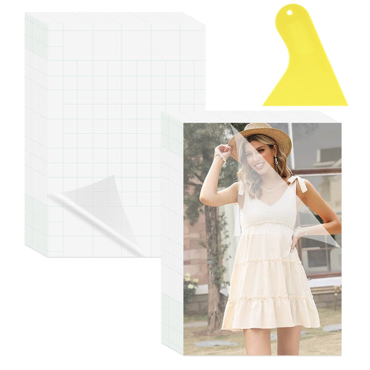 50Pcs Self Seal Laminating Pouches Self Adhesive Laminating Sheets Thermal Plastic Paper Clear Sheets for Stickers Letter Office School Supplies