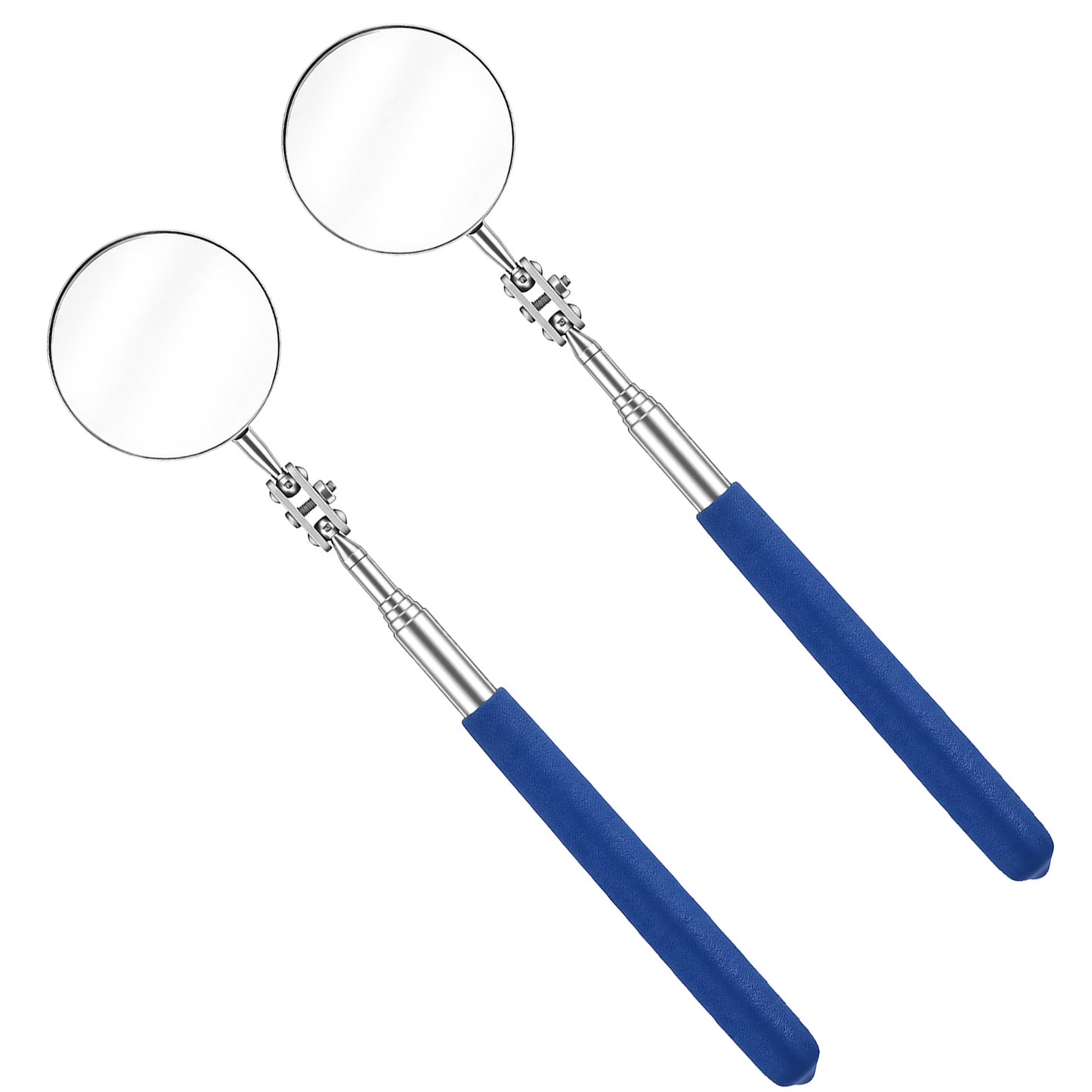 YBEATY 2Pcs 360Rotation Flexible Telescoping Inspection Mirror(Blue)