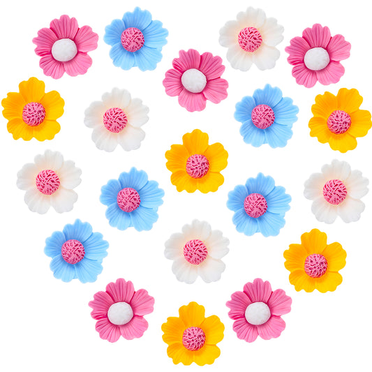 Wanmu 20 Pcs Fridge Magnets, Cute Colorful Refrigerator Magnets, Fridge Decorations with 3D Flower, Funny Fridge Ornaments for Whiteboard, Kitchen, and Office