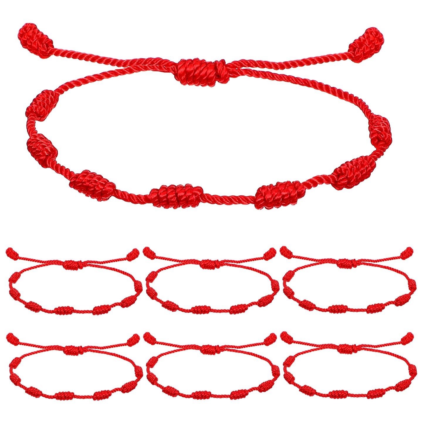 7 PCS Red Bracelet for Women, Red String Bracelet Protection Halloween Gifts for Children Adjustable Red Bracelet for Men, Red String of Fate Long Distance Relationship Gift Ideas for Girlfriend Her