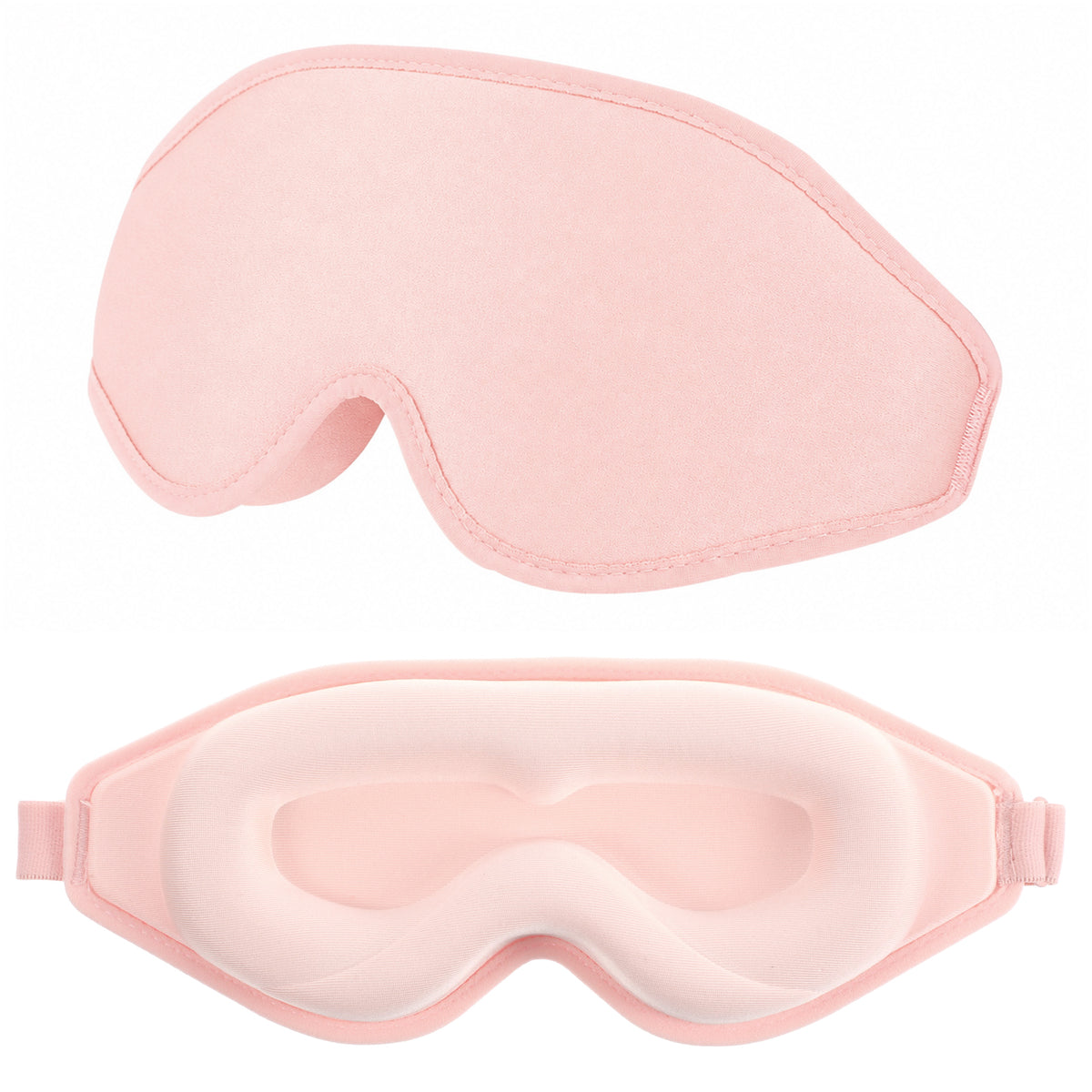 WLLHYF Silk Sleep Mask, 3D Stereo Deep Sleep Eye Mask Comfortable Adjustable Cute Block Out Light Eye Covers for Man and Woman All Night Sleep (Light Pink, One Size)