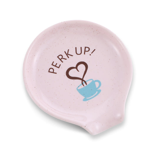 Wanmu Ceramic Coffee Spoon Holder Rests, Coffee Bar Accessories, Coffee Table Décor, Small Teaspoon Rest, Mini Coffee Spoon Holder- Gift for Women Men (Light Pink)