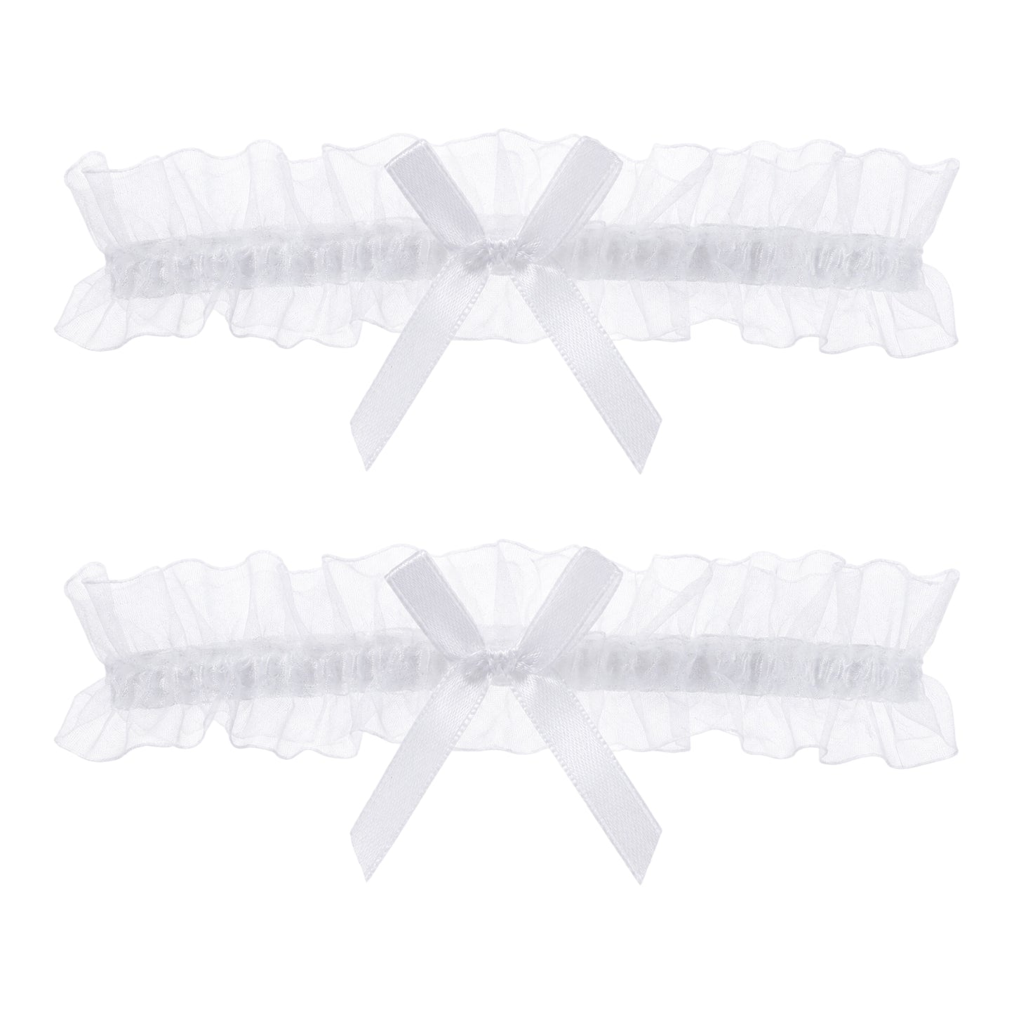 WLLHYF 2 Pcs Wedding Garters for Bride White Elastic Lace Wedding Garters