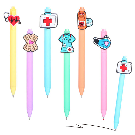 Wanmu 6Pcs Nurse Pens, Funny Nurse Accessories for Work, Gel Pen Black Ink Set, Cool Gifts for CNA Rn Medical Assistants, Nurse Practitioners, School Nurse, Nursing Instructor, Future Nurse