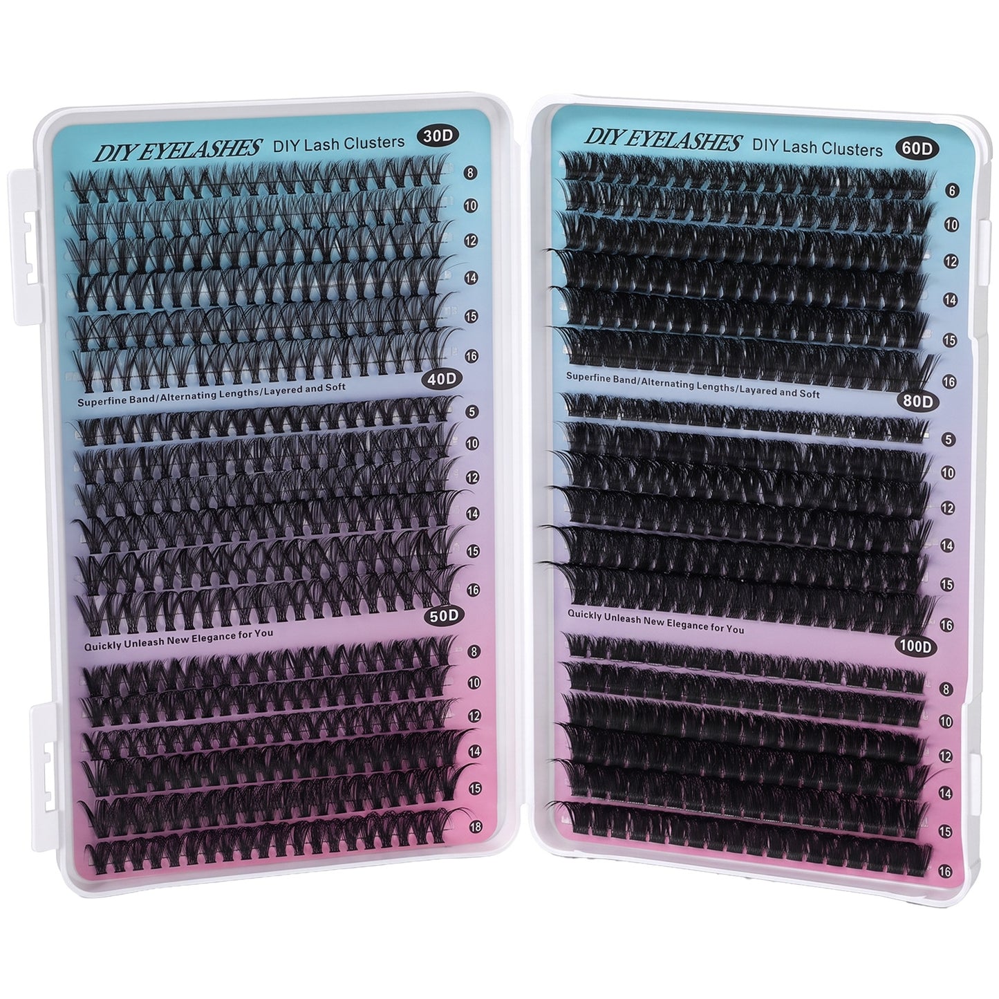 YUXIANLB 708Pcs Plush Lash Clusters Natural Wispy Cluster Eyelash Extension