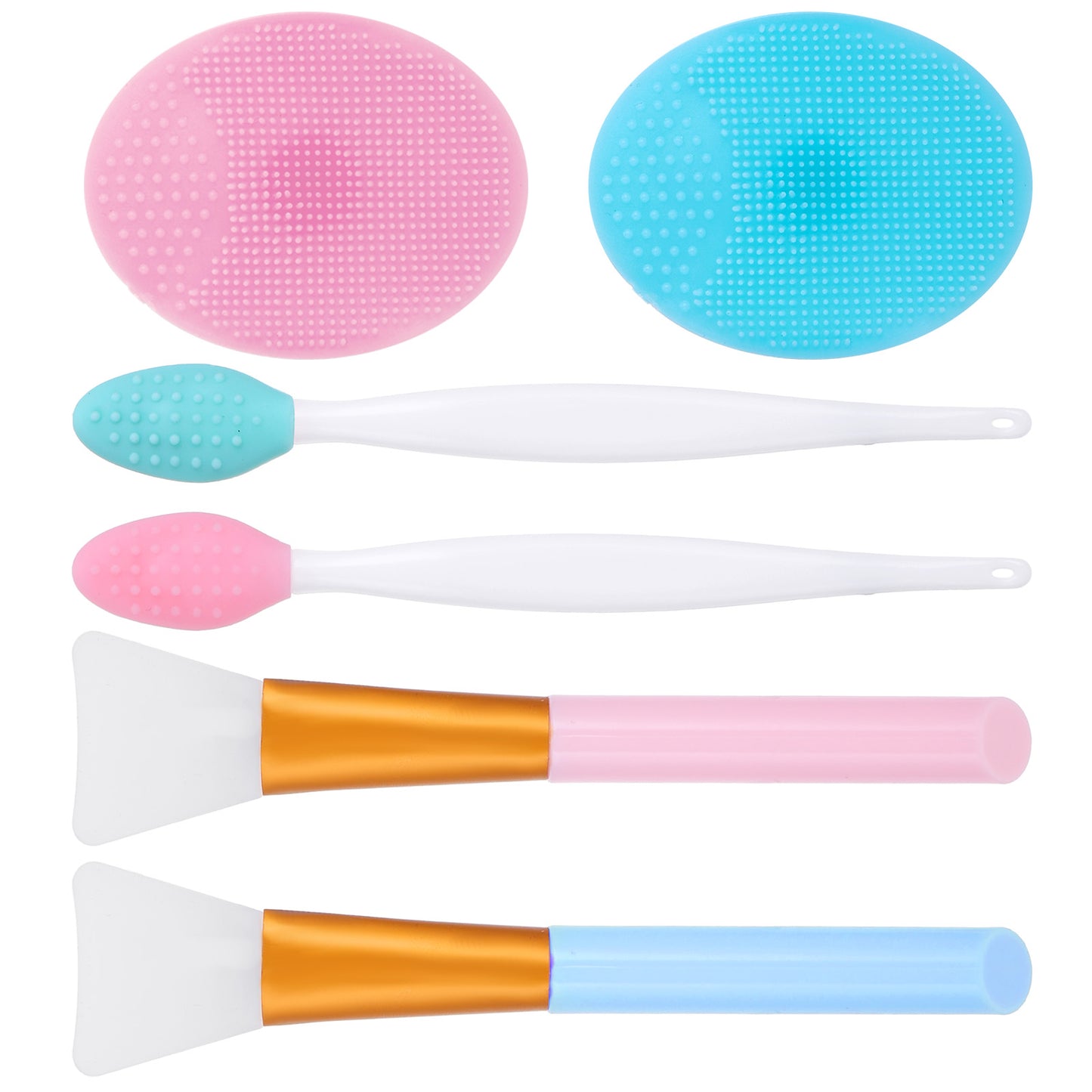 Qianyu Silicone Face Scrubber Exfoliating Lip Massager Brush Soft Face Cleansing Wash Pad Handheld Facial Mask Brush Exfoliator Blackhead Skin Care Tool for Women Makeup Lover