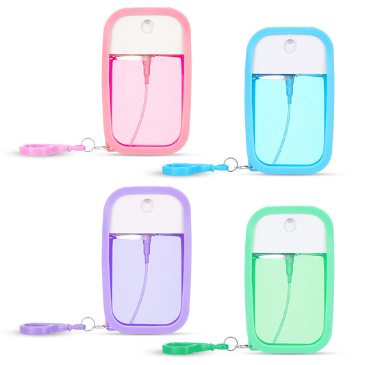 4PCS 50 ML Card Spray Bottle Refillable Perfume Atomizer Vials Portable Moisturizing Sprayer Box Reusable Card Ultra-Thin Design Empty Bottles with Hook for Hand Sanitizer Fragrance Cosmetic Moisturiz