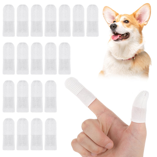 Sibba Dog Toothbrush 20Pcs Pet Toothbrush Finger Toothbrushes 360º Dog Tooth Brushing Kit Finger Cleaning Gloves Washable Cat Toothbrush Comfortable Brush Tape Pad Clean Cushion