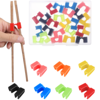 Wanmu 24 Pcs Reusable Chopsticks Helpers, Training Chopstick Hinges Connector Practice Chinese Chopstick Helper Plastic Training Chopstick Chopsticks Trainer for Adults, Kids, Beginner, Trainers