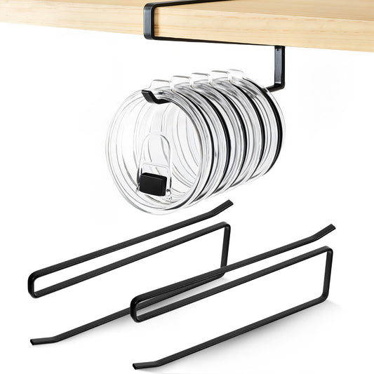 2Pcs Tumbler Lid Organizer, Lid Organizer, Space Saving Water Bottle Lids Holders, No Adhesive or Drilling Needed Cup Lids Holder, Detachable Cup cover Organizers for Countertop Kitchen Under Cabinet