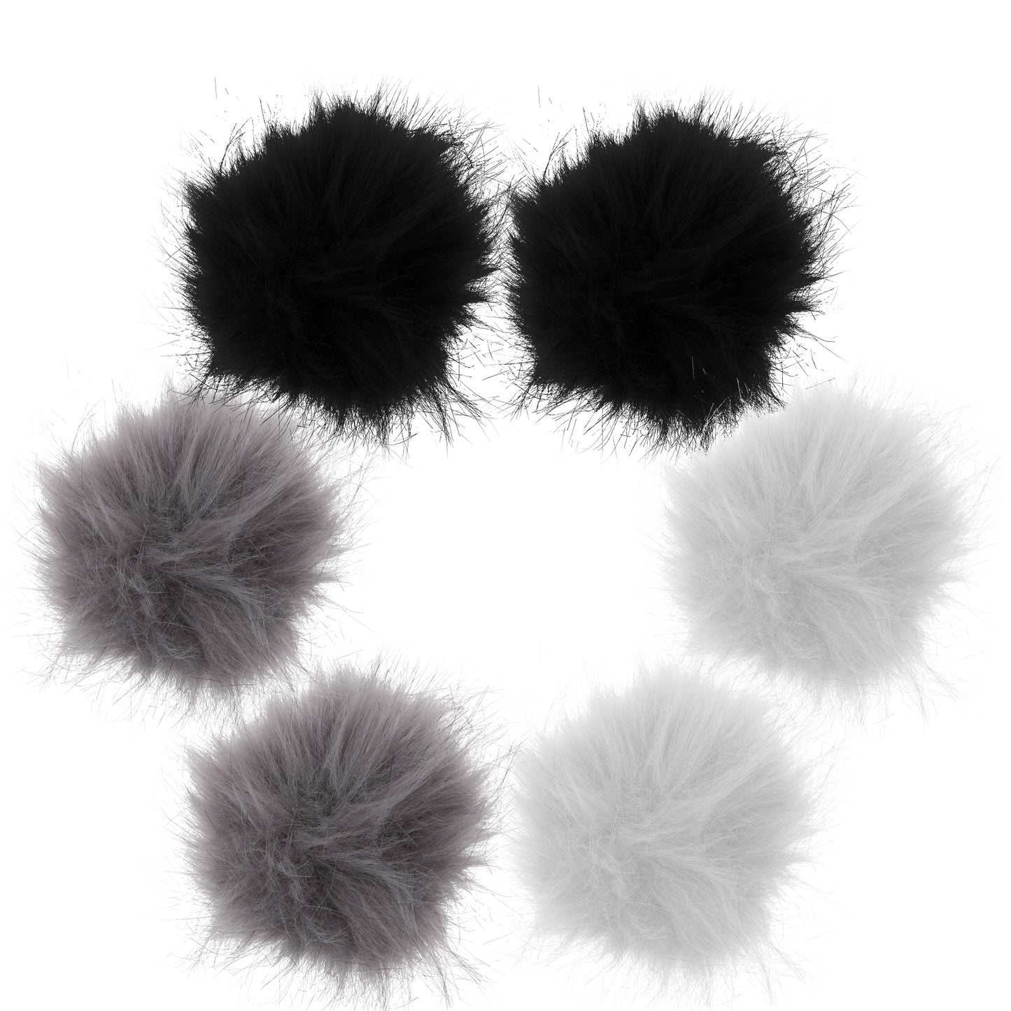 COMNICO Pom Poms for Hats, 6Pcs Faux Fox Fur Pompoms Large Pompom Fluffy Balls with Elastic Loop Detachable Knitting Crafts Hat Charm Accessories for Knitted Hats Beanies Shoes Crochet Scarves Bag