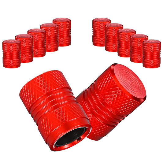 Wanmu 10 Pack Tire Valve Stem Caps, Universal Anti-Corrosion Car Air Cover for Car, SUV, Bike, Truck, Motorcycles (Red)