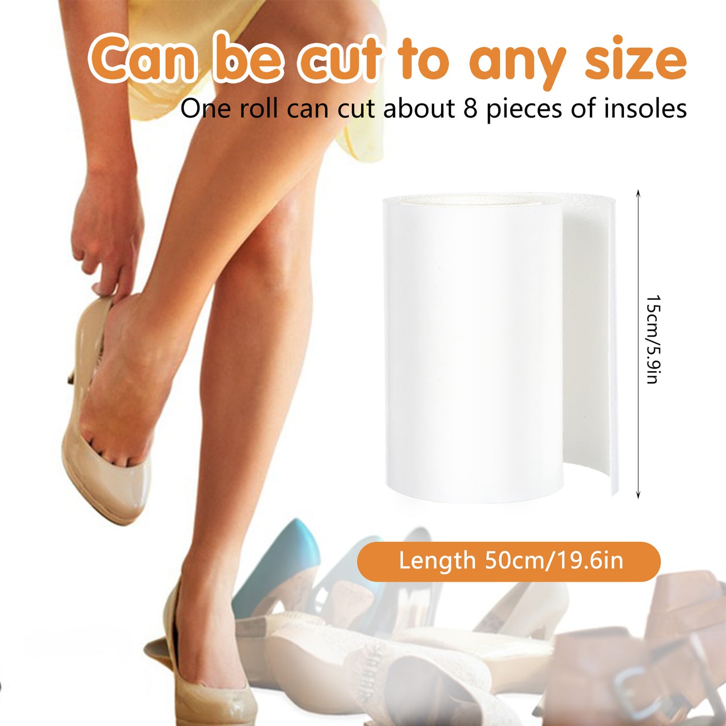 Gjinxi Shoe Sole Protectors Non-Slip Shoes Pads Adhesive Heel Pads Silicone Anti Slip Grips on Bottom of Shoes Crystal Clear Sole Guard Sticker, Anti-Slip Shoe Grips Insoles Clear